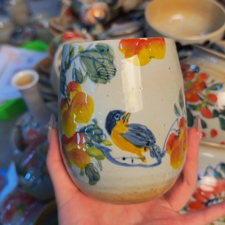 瓷片手工手绘陶瓷细微不一样