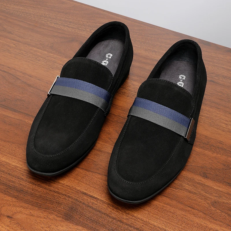 豆豆鞋男款真皮透气软底休闲一脚蹬皮鞋驾车鞋反绒皮男鞋夏季新款