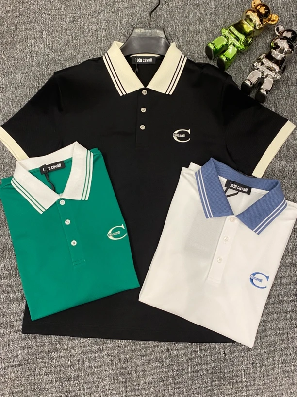 【欧洲名店】5602欧货高品质简约夏季男士休闲高级拼色Polo衫短袖