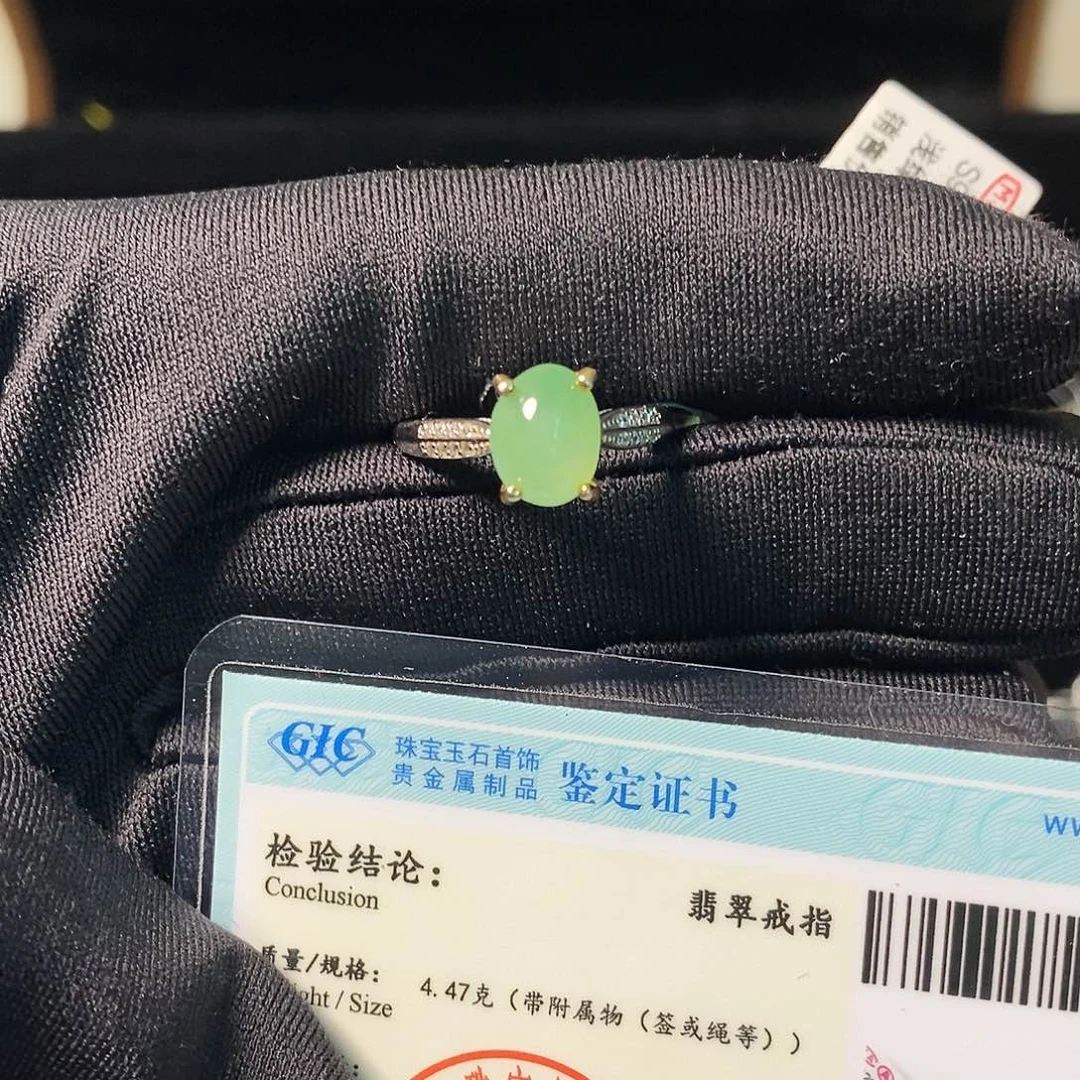 翡翠银S925镶嵌戒指