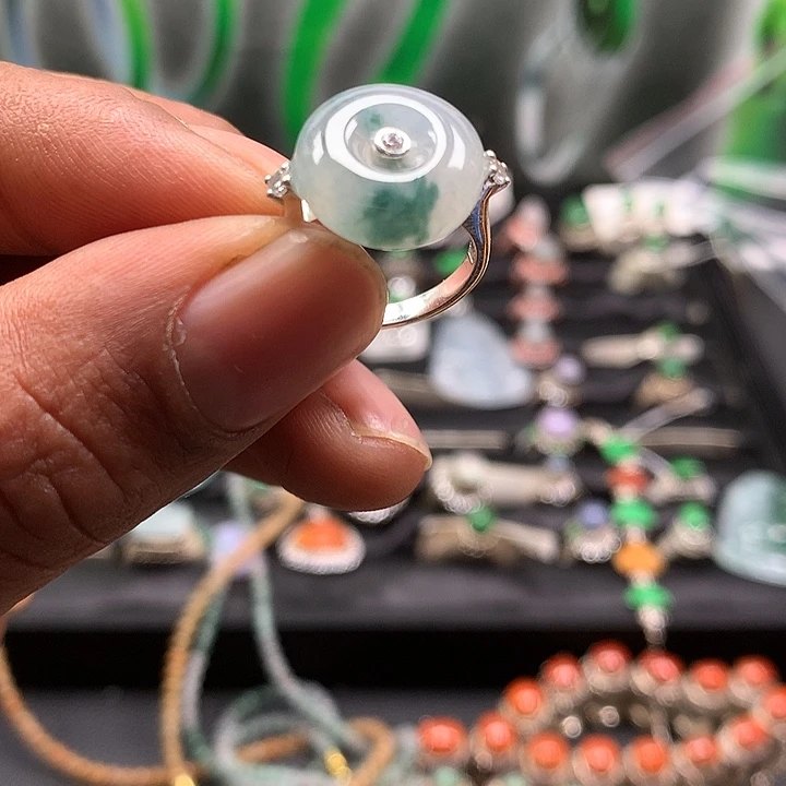 翡翠银S925镶嵌戒指