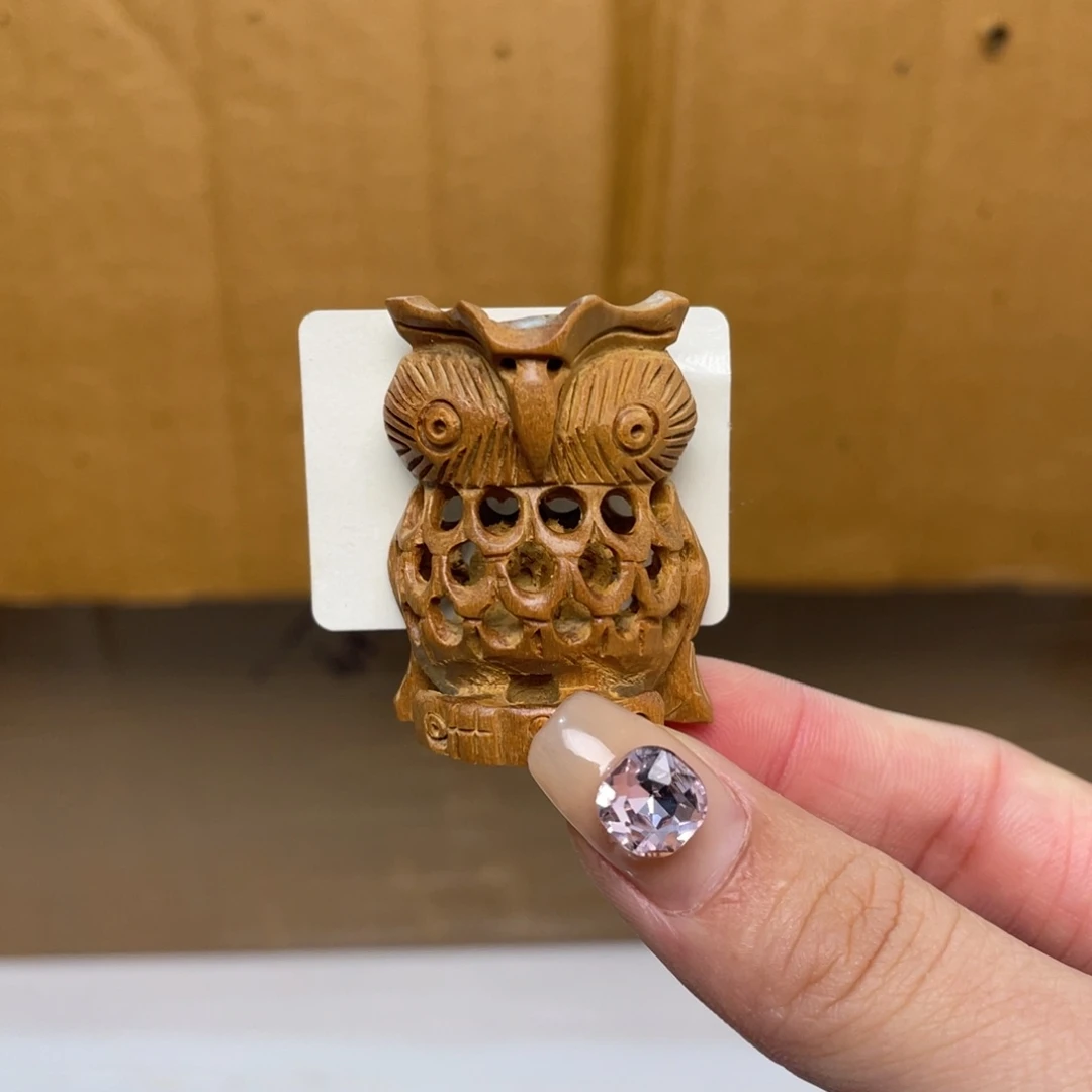 檀香木老山檀猫头鹰