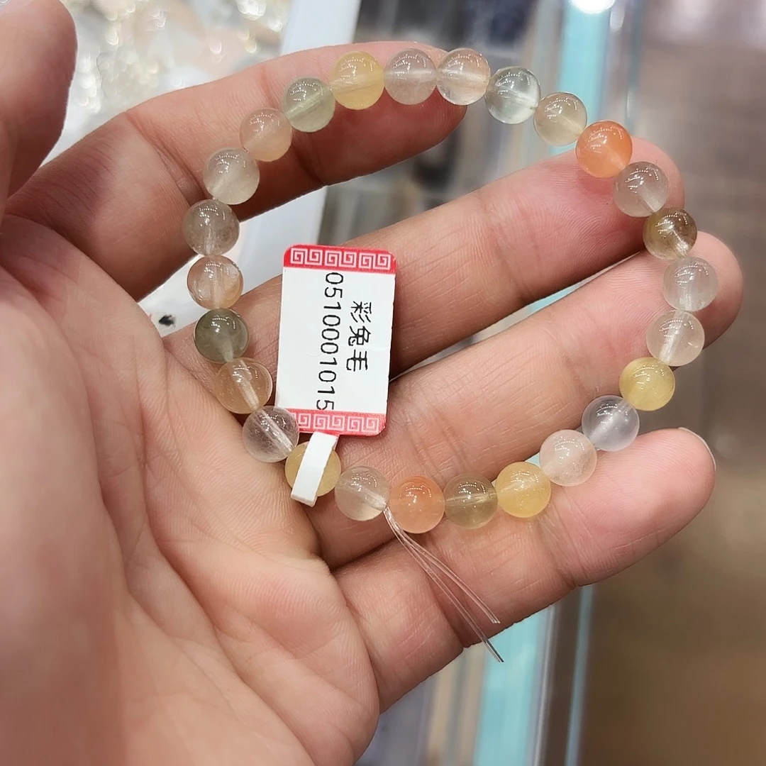 水晶手链未镶嵌彩兔毛