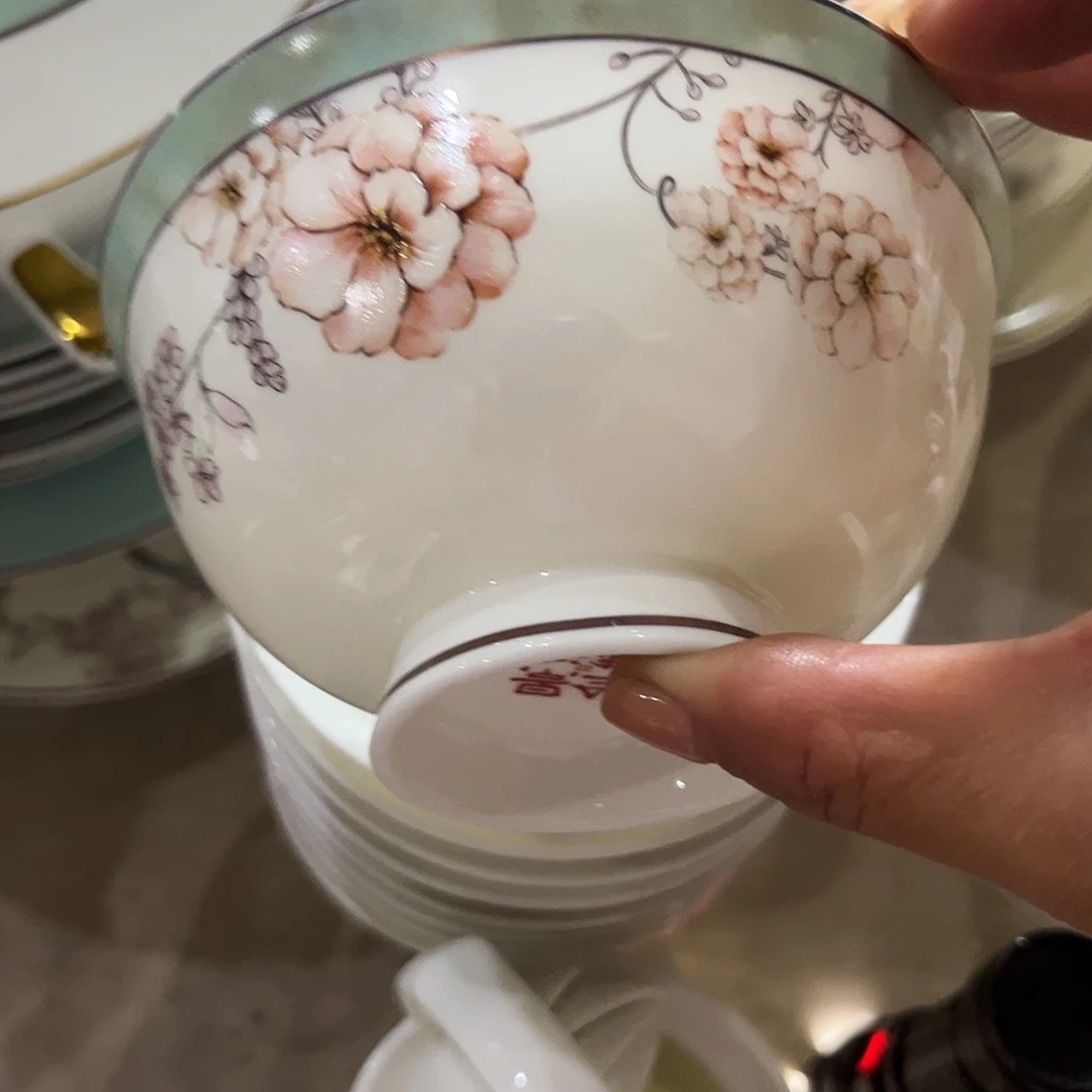 瓷片高脚碗八个4.5村微瑕