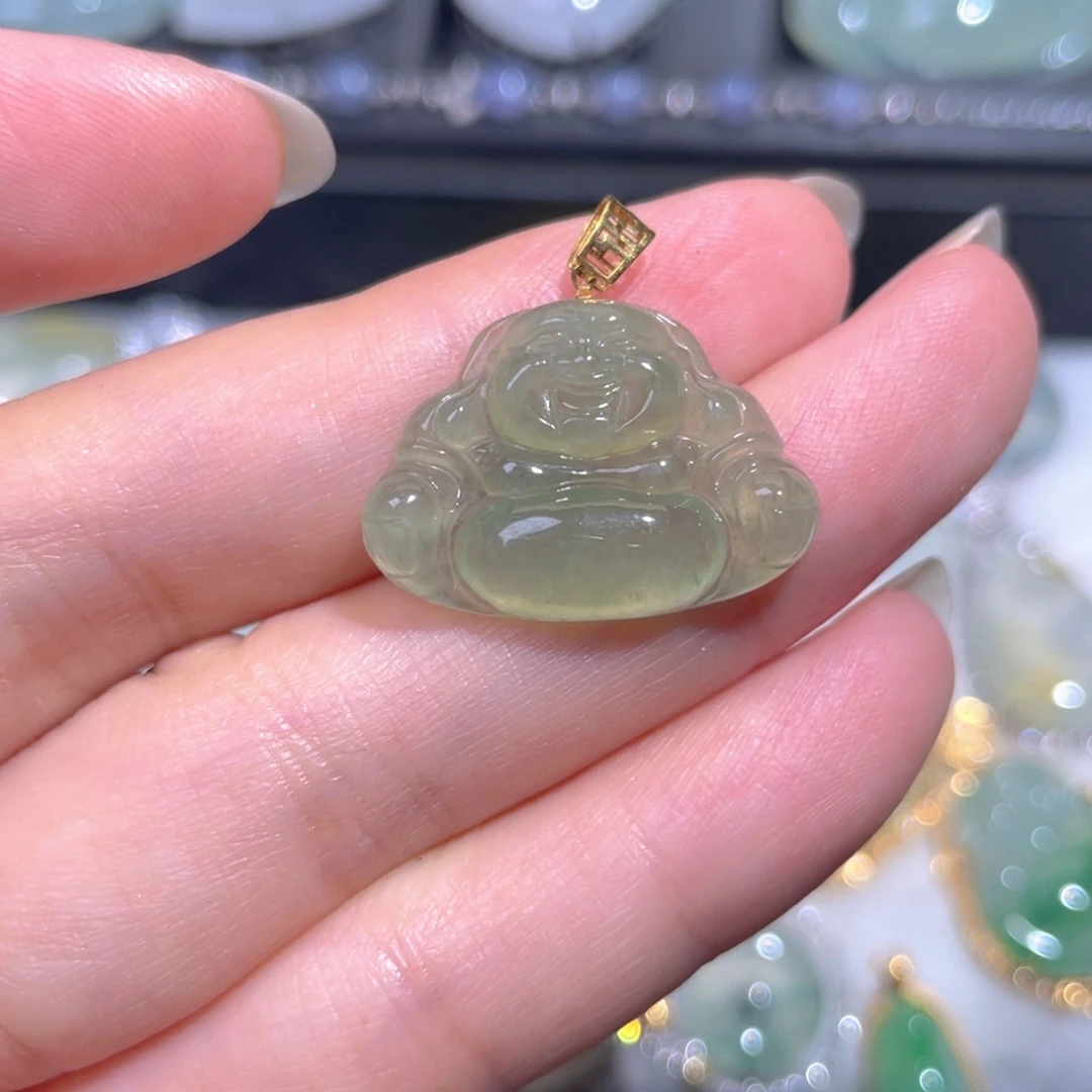 颈饰18K金镶嵌翡翠翡翠