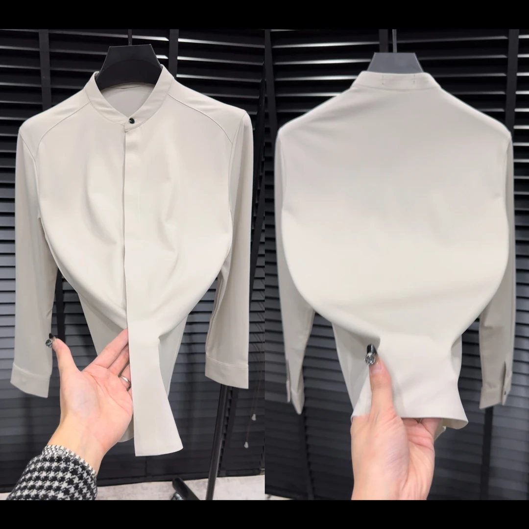 春季男士无痕免熨烫休闲衬衫51012