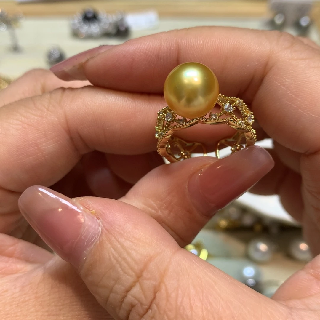 海水珍珠戒指银S925镶嵌