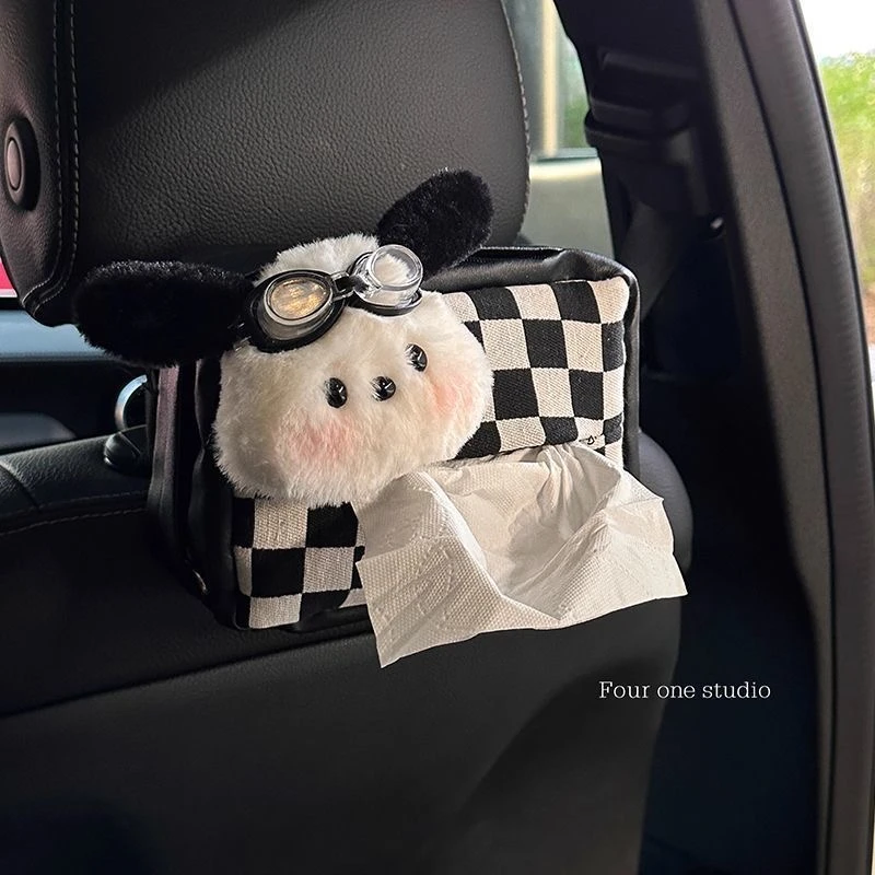 车载高档抽纸巾盒车用纸袋车内挂袋创意汽车可爱装饰品挂式扶手箱