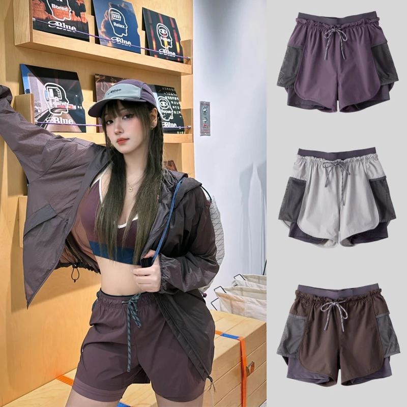 【跃动自由场】夏季山系轻量男女拼接运动吸湿排汗机能短裤C1824