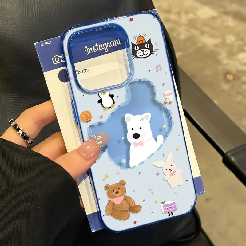 镂空小动物适用iPhone16苹果14_15PROMAX软13手机壳12防摔11卡通X