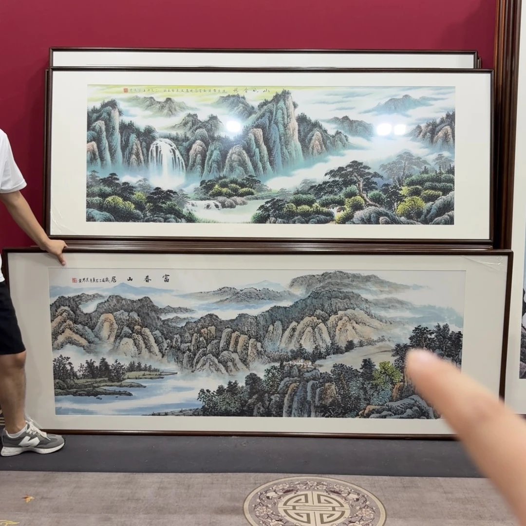 国画带框绘画210/80尺寸