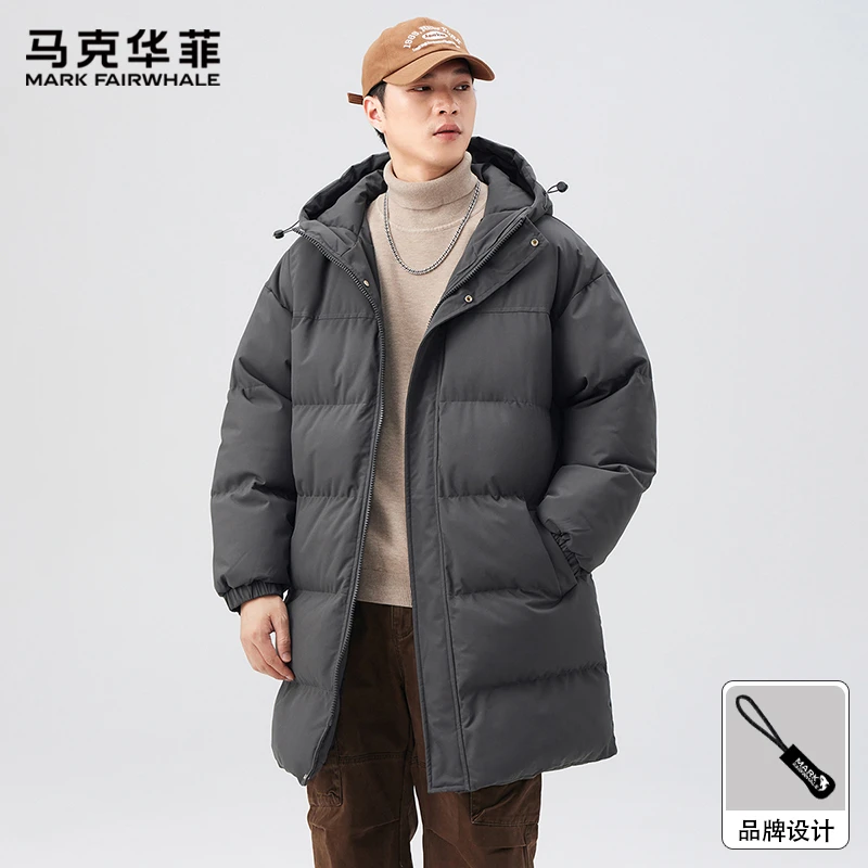 马克华菲情侣中长款棉服男士外套保暖防寒棉袄子冬季加厚棉衣大衣