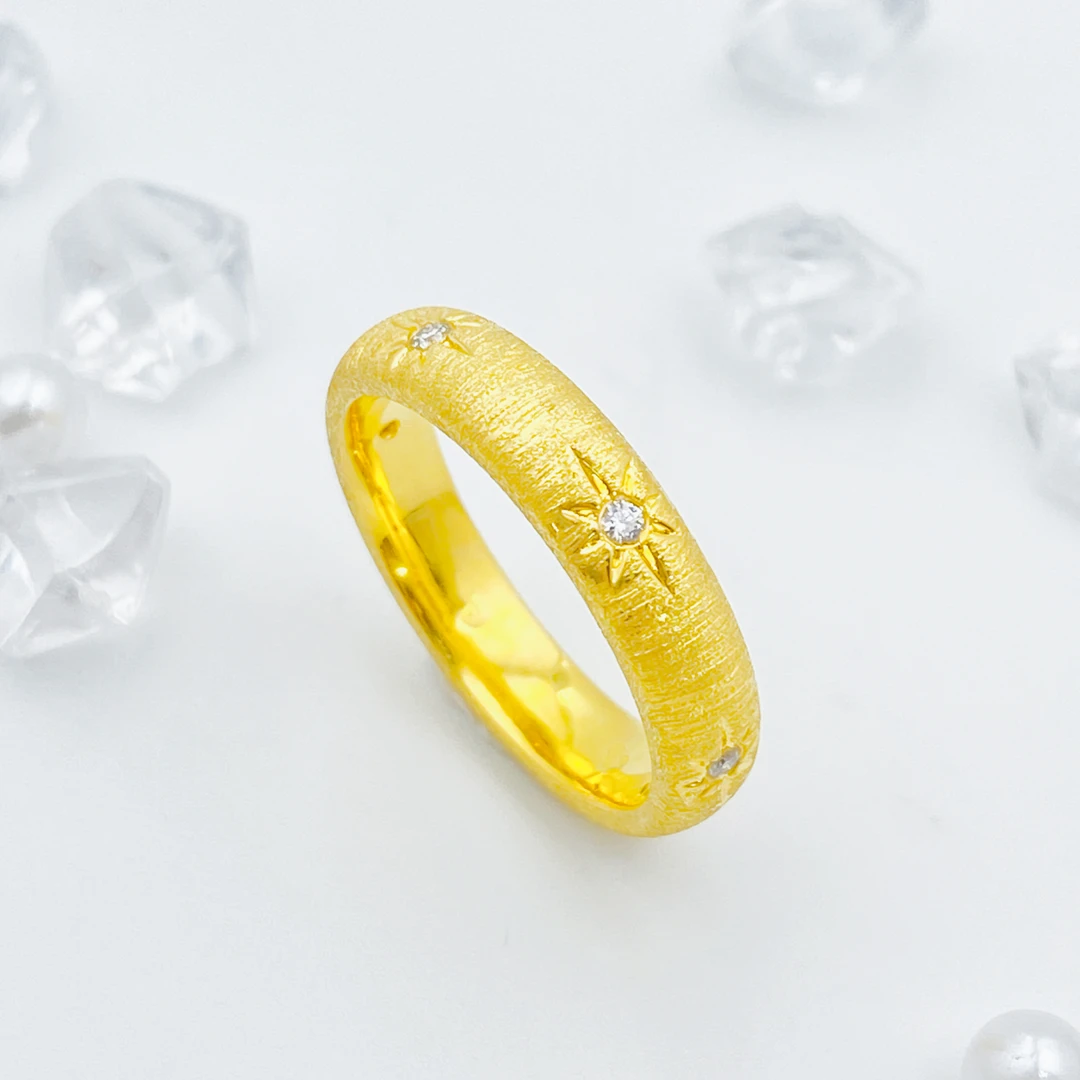 足金999 莫桑拉丝六芒星戒指 1.87 19圈口