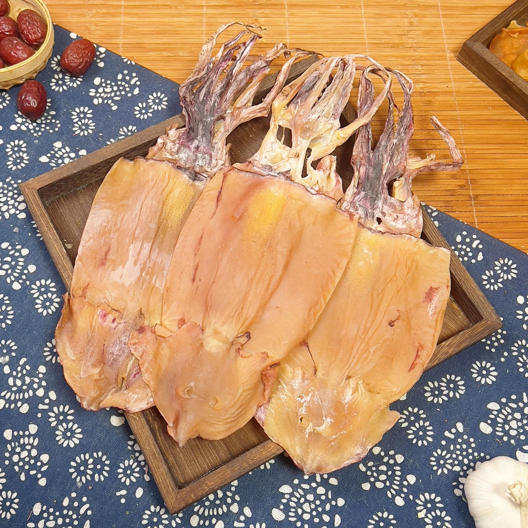 广东本港整条大鱿鱼煲汤爆炒铁板烧新晒海鲜干货大号尤鱼海鲜500g
