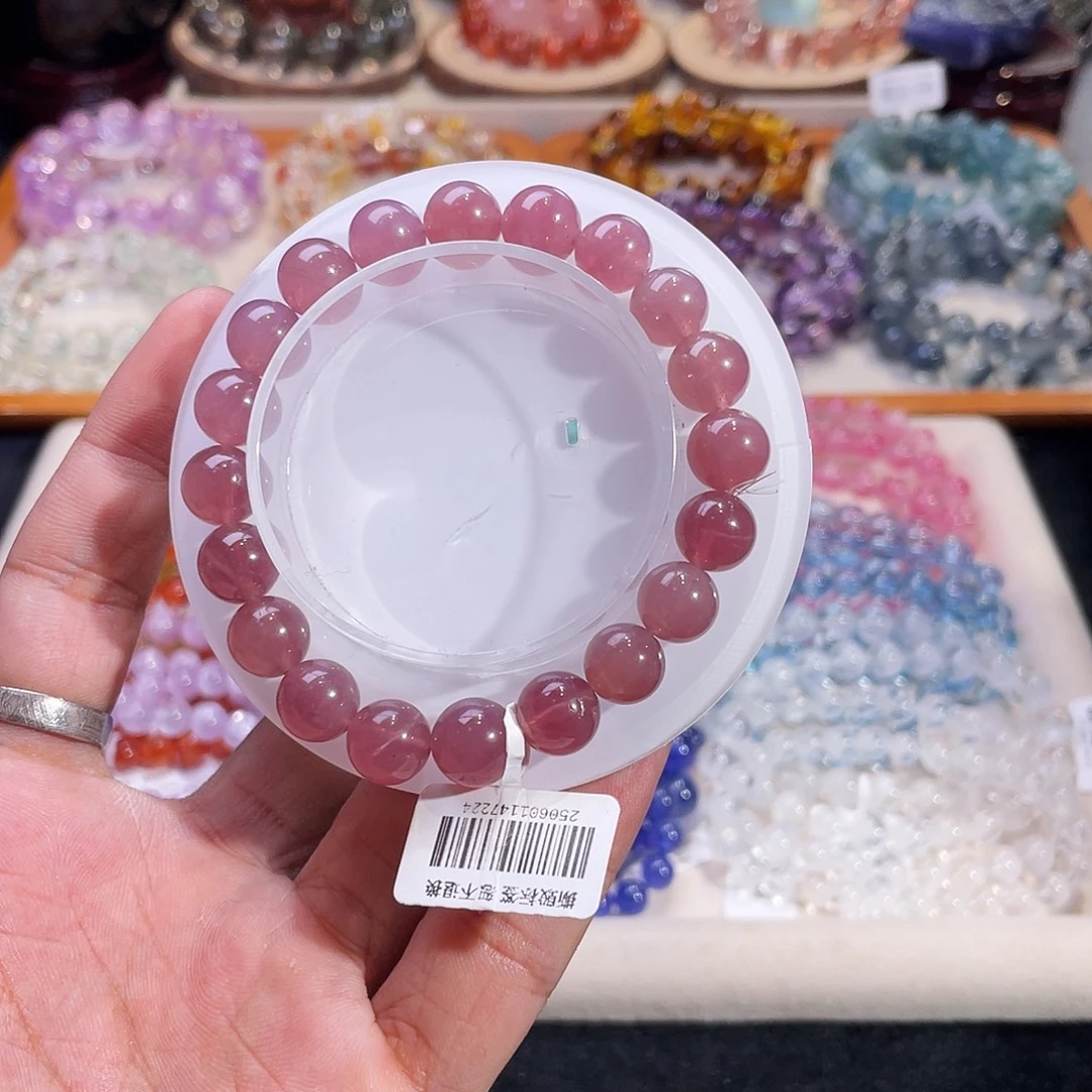 手链水晶未镶嵌老矿紫马粉9.6mm