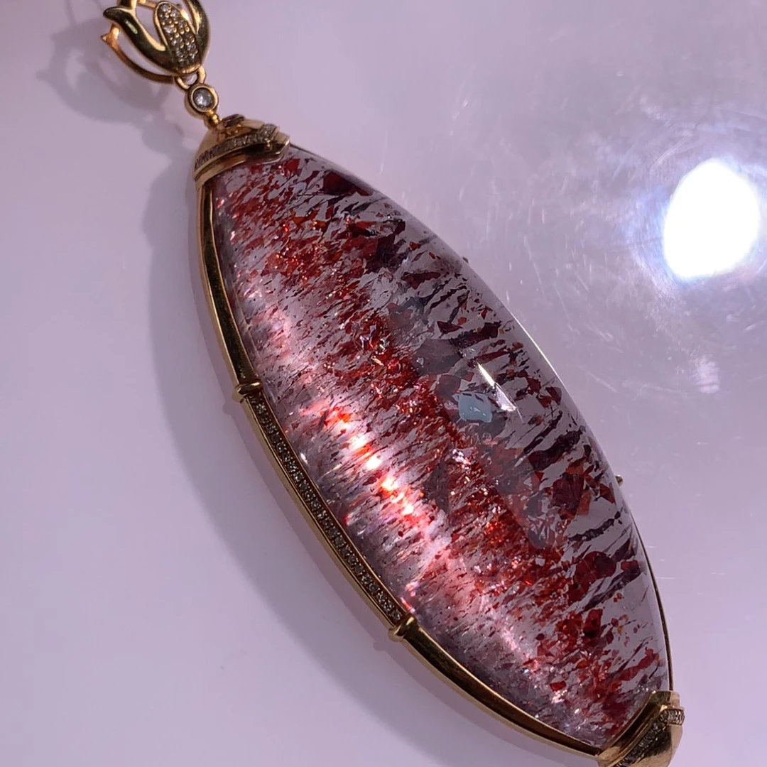 颈饰未镶嵌水晶金草莓晶吊坠