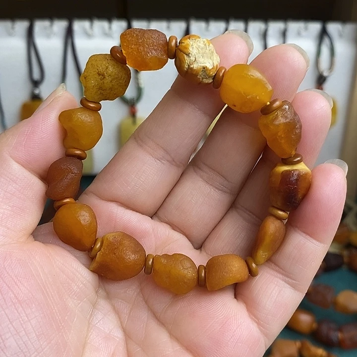 蜜蜡未镶嵌珠宝奇石海漂籽手串