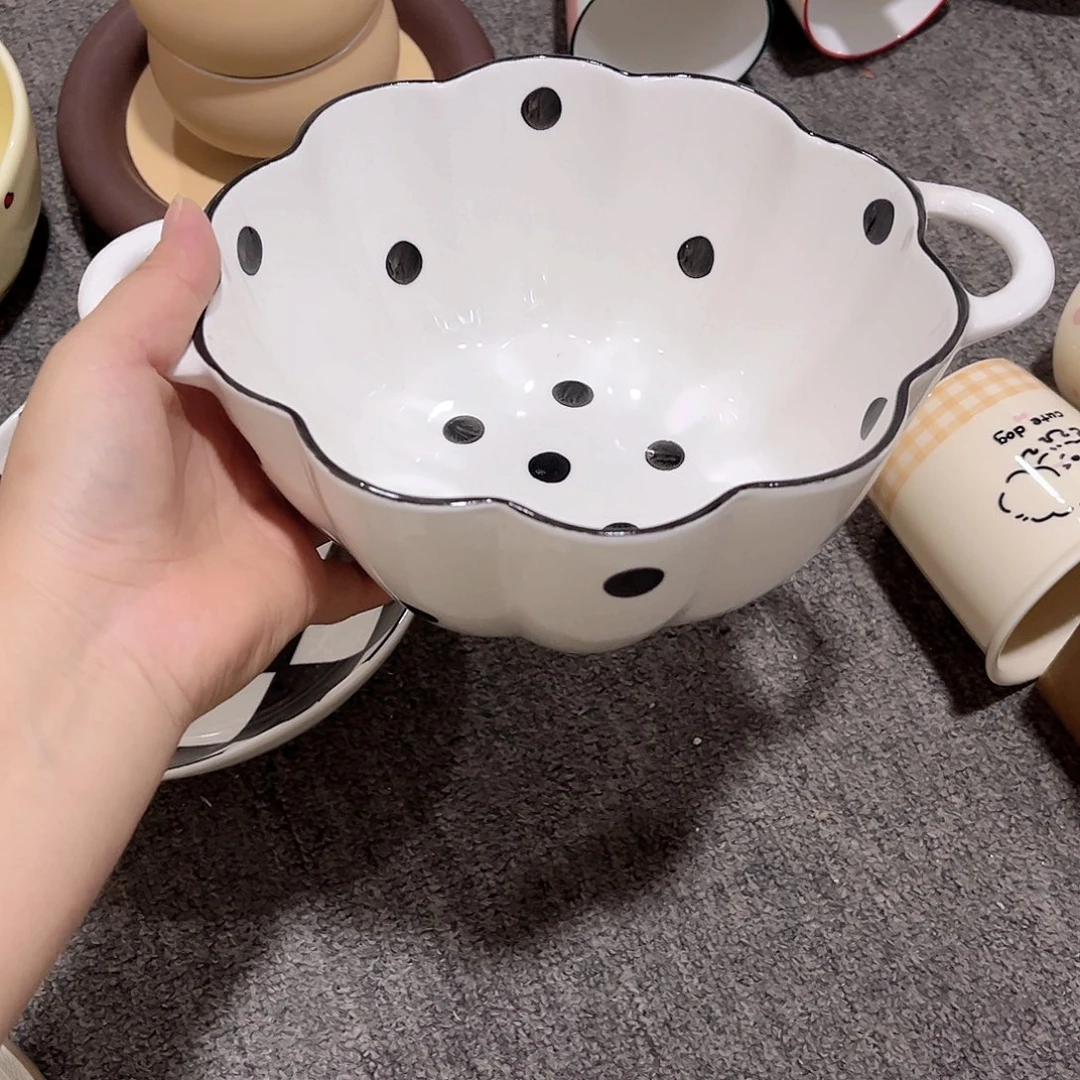 双耳盆陶瓷餐具陶瓷