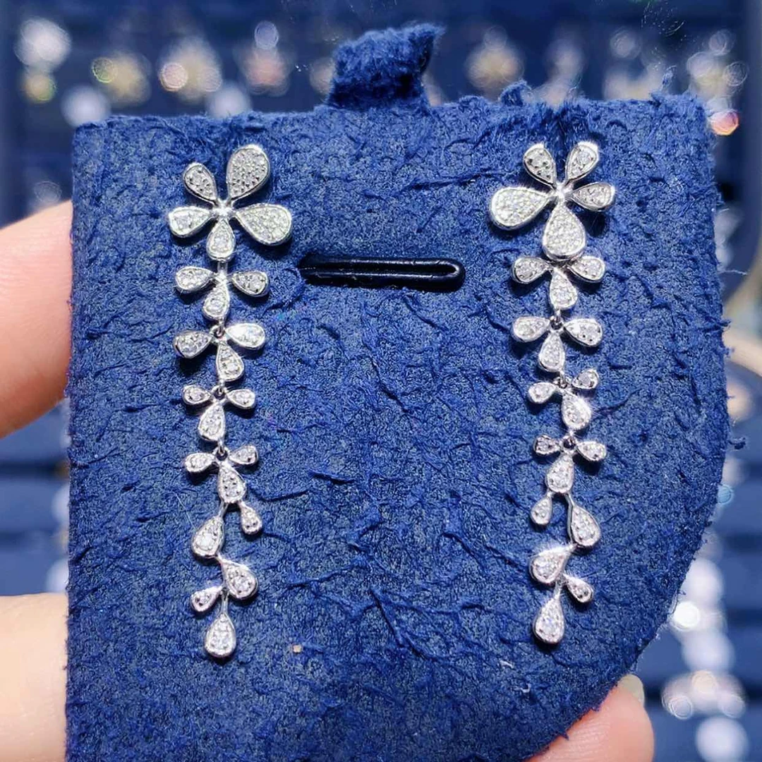 【闪购商品】铂Pt950镶嵌耳饰钻石一款多戴流苏耳坠