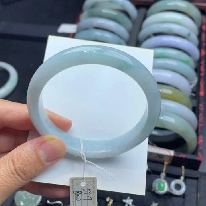 翡翠未镶嵌手镯翡翠手镯57.7有纹