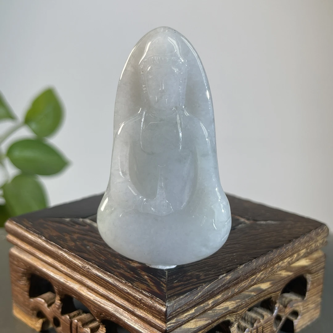 JSW01-58 天然翡翠缅甸A货 素衣观音