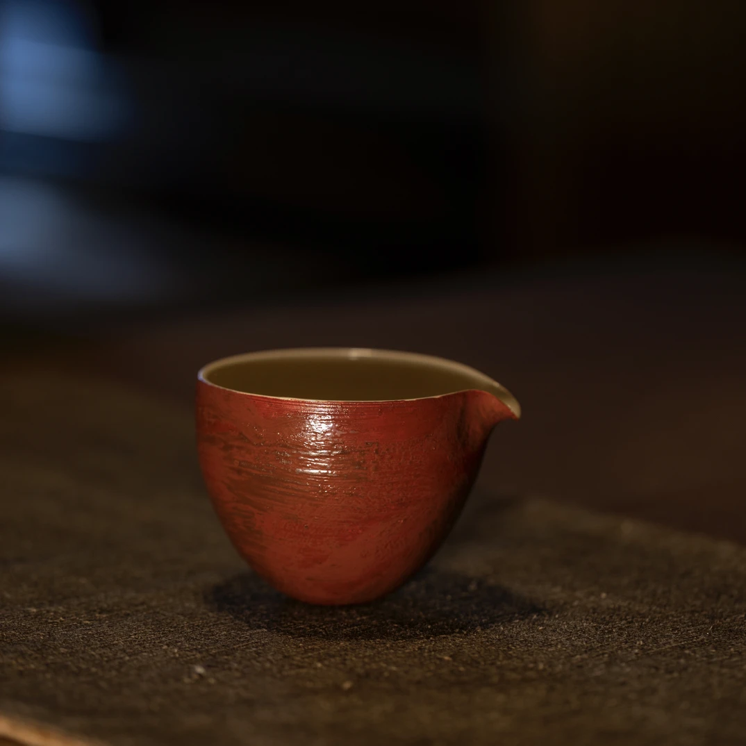 大漆12 红色肌理 小匀杯 公道
