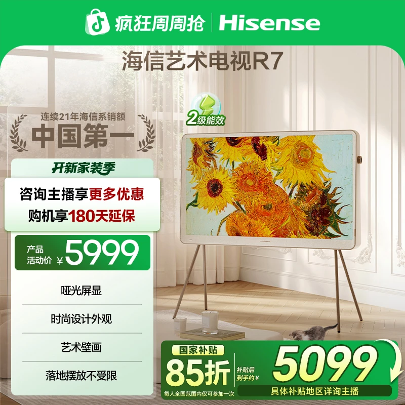 【国补立减】海信艺术电视55R7K 璀璨 55英寸 时尚艺术壁画电视