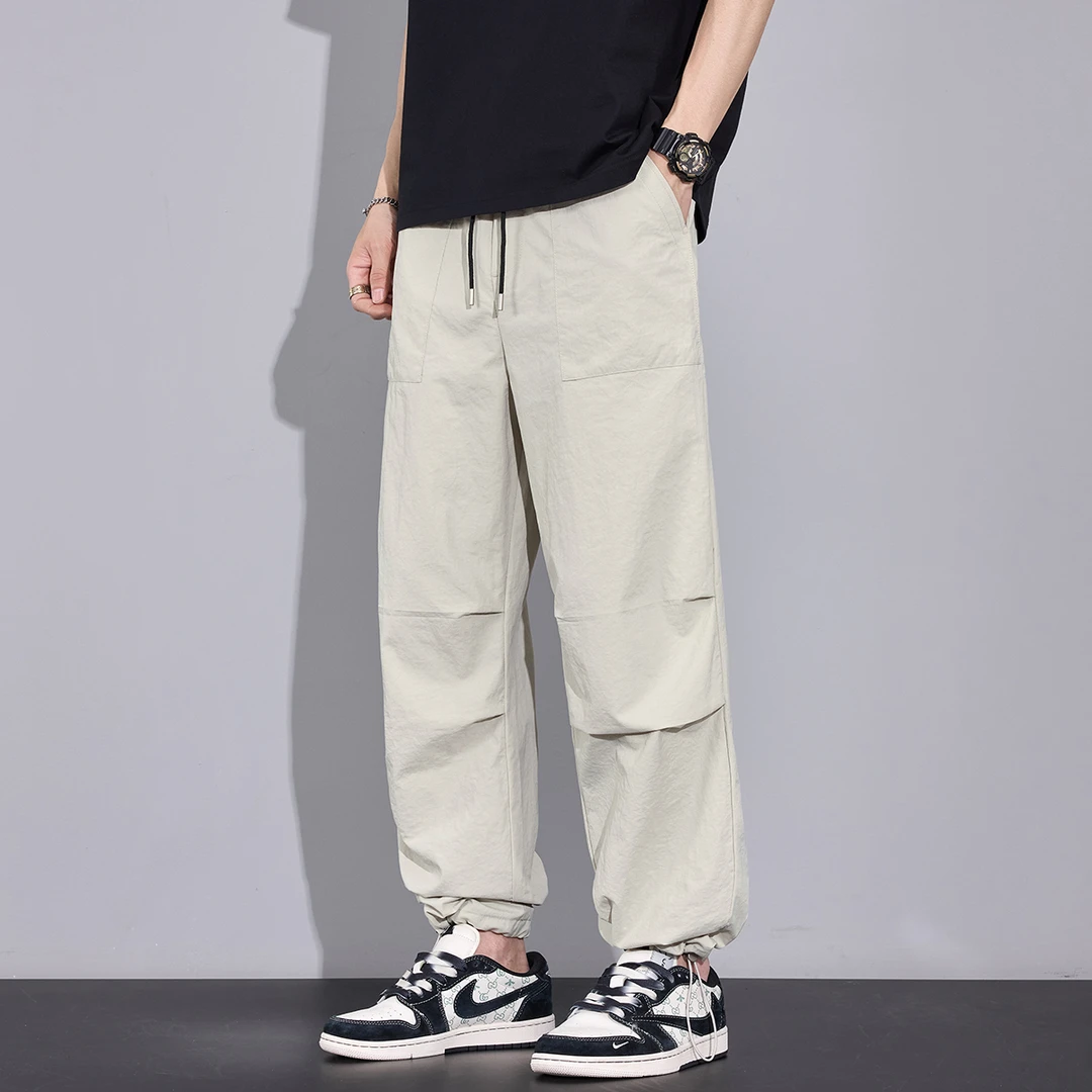 Kuvine2025冰丝凉感休闲裤男生夏季轻薄宽松直筒运动透气工装裤潮