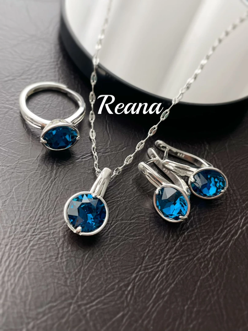 钛钢耳饰 贝丽圆钻钻（北极星蓝）