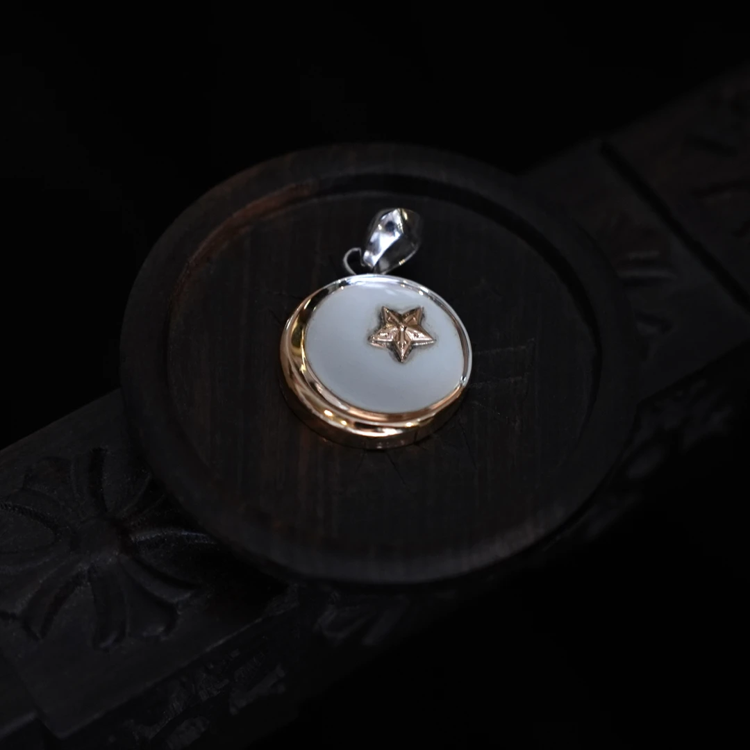 未使用 Chrome Hearts/克罗心 金&银星月项链吊坠
