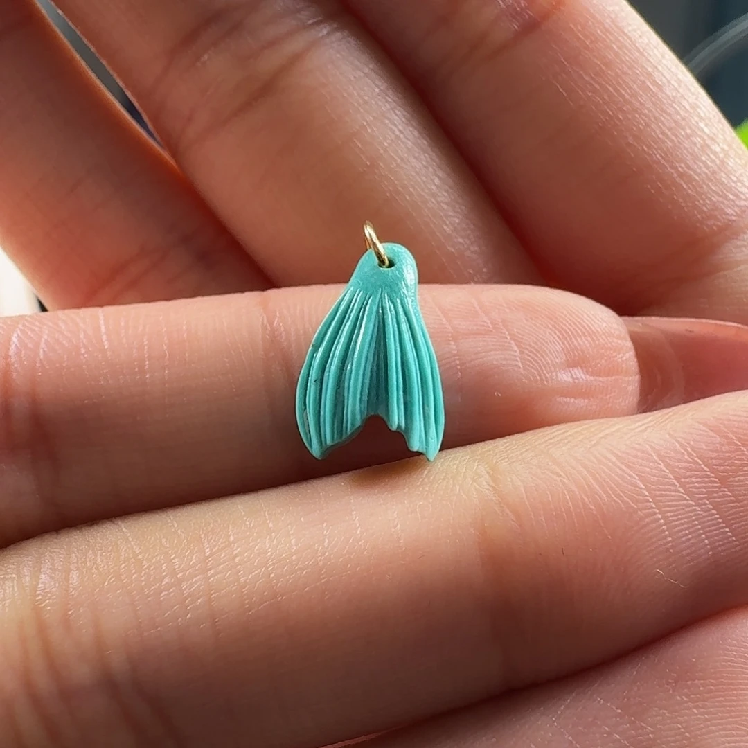 绿松石未镶嵌吊坠(不含链)鱼尾