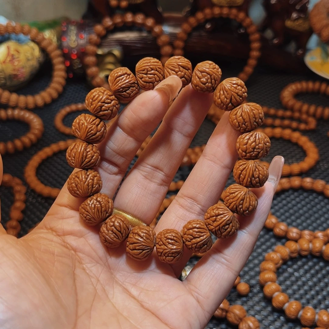 桃核手串15野生籽红皮荔枝