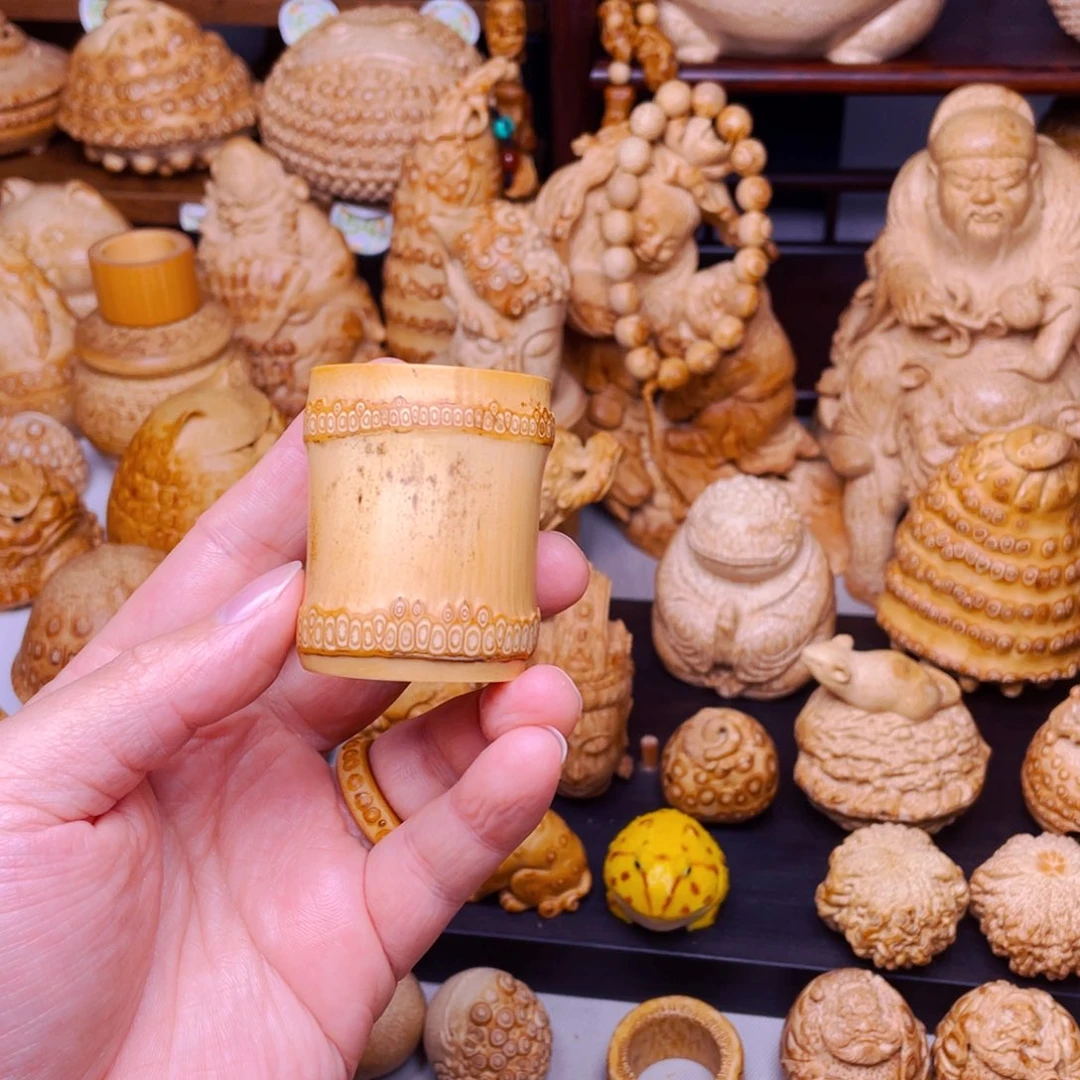 竹竹雕雕盖置把玩件