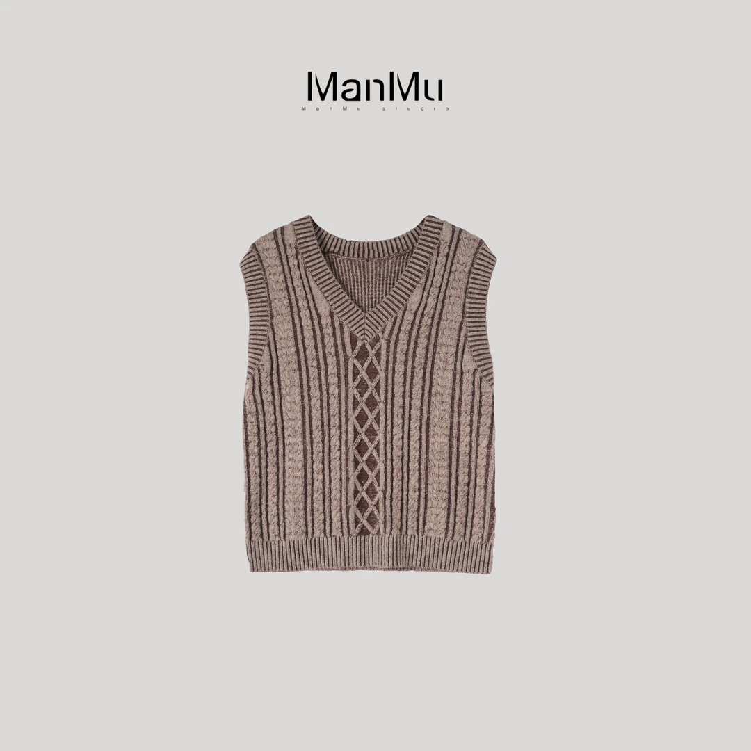 满目ManMu 【张琪专属】高级定制秋冬时尚百搭羊毛马甲背心350621