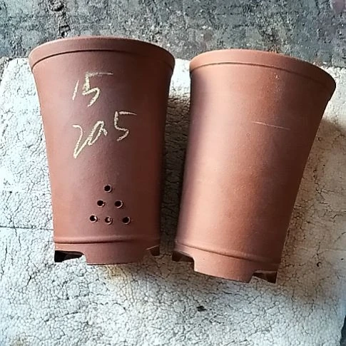 红泥新品两个花盆微瑕