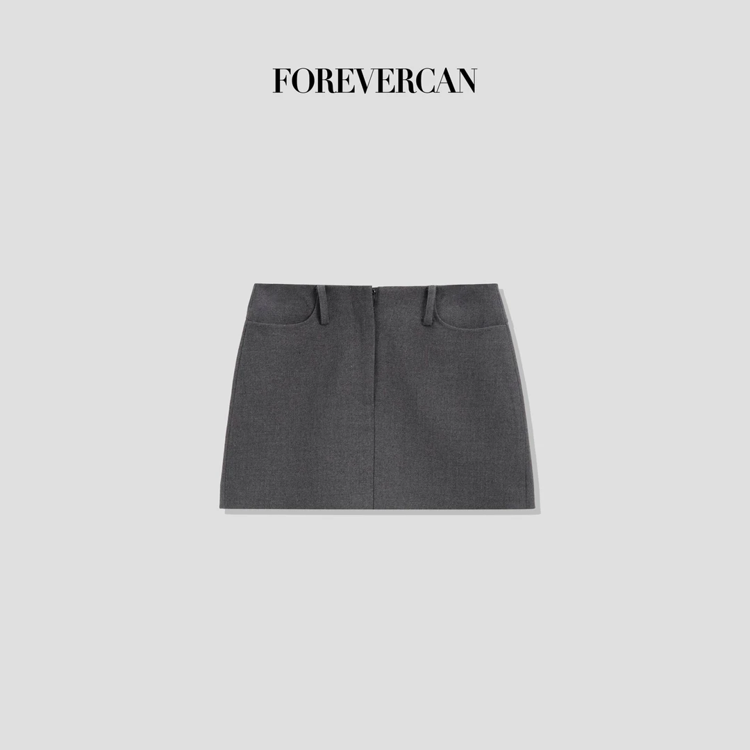 FOREVERCAN“职场海妖”高智感极简百搭高腰西装半身裙 SD22497