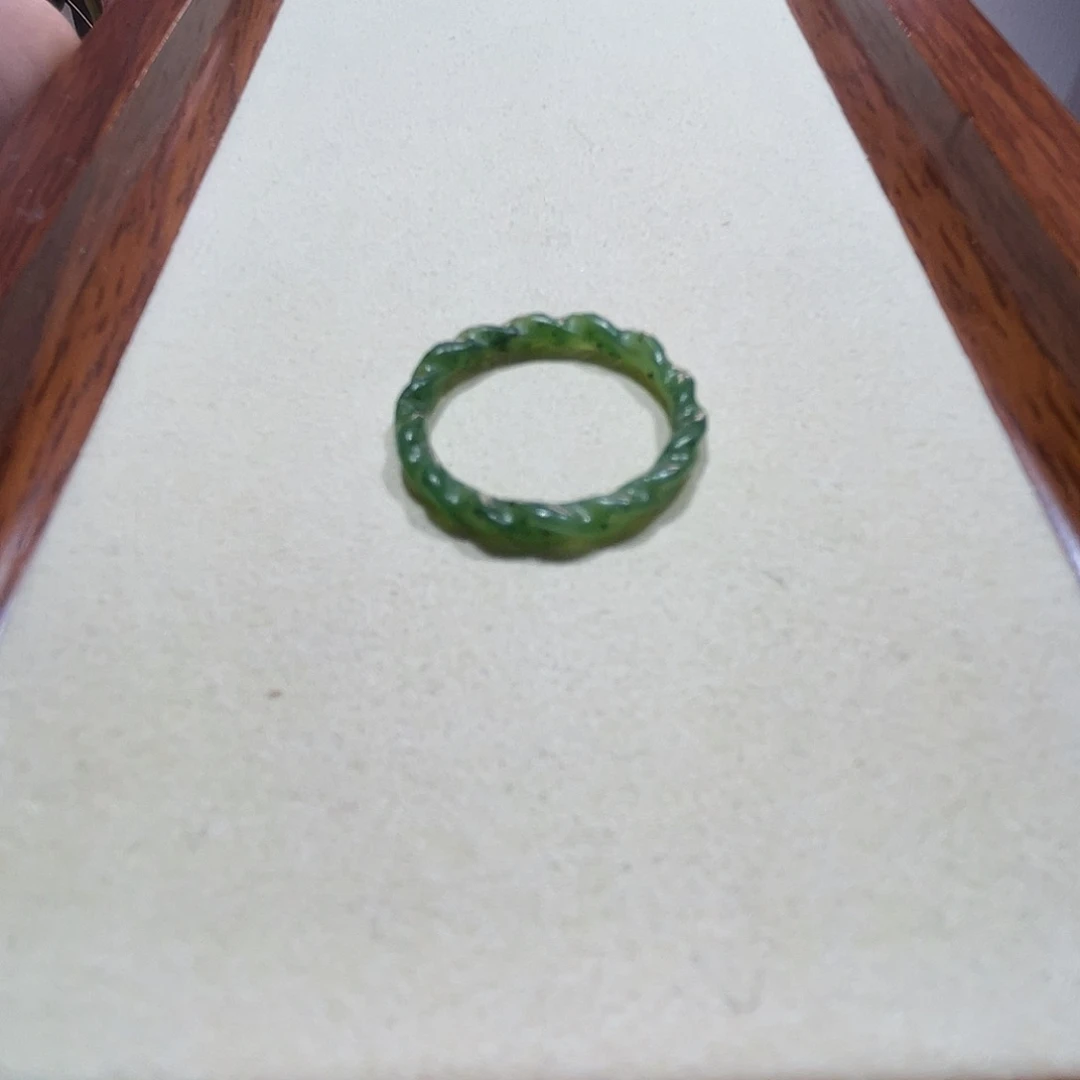 和田玉戒指未镶嵌碧玉17-18号
