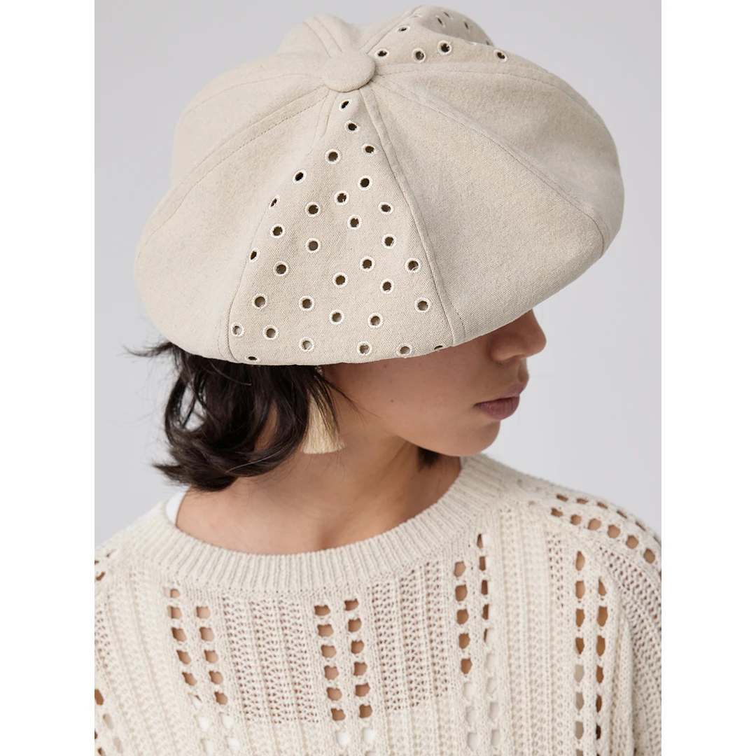 Simple Project*Embroidered Beret刺绣镂空棉麻贝雷帽