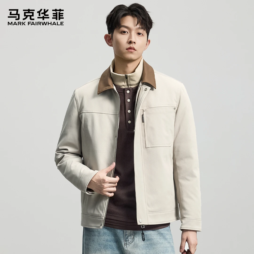 MARK FAIRWHALE/马克华菲2025秋冬新款休闲翻领夹克羽绒服外套男