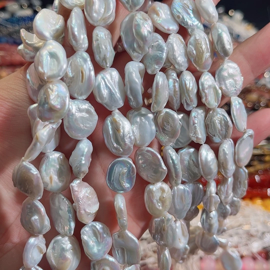 玛瑙/玉髓未镶嵌珠宝半成品巴洛克珍珠一条13x18mm