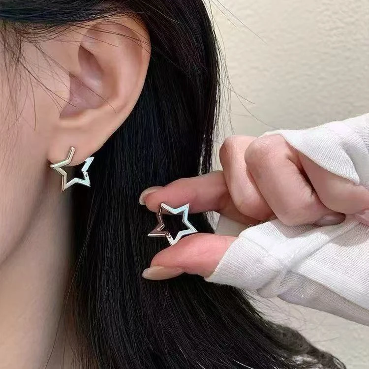 铜合金耳饰 1045「指引」简约气质五角星耳钉甜美清新百搭设计耳饰