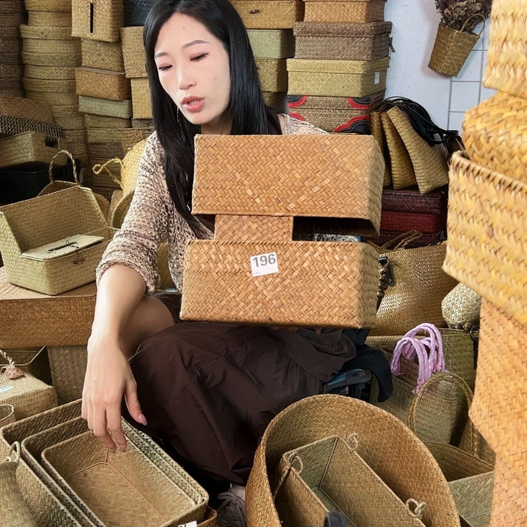 编织带草编包/草编收纳盒微瑕疵