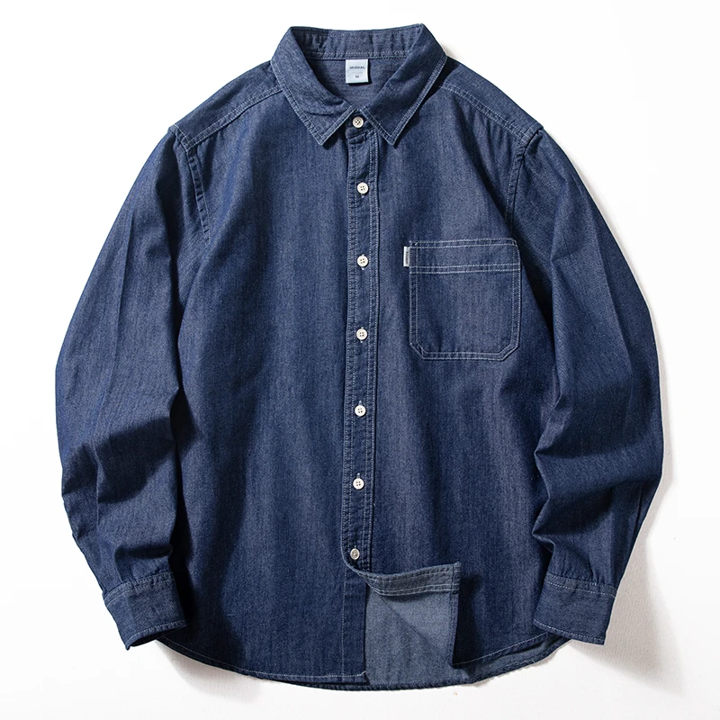 牛仔衬衫男士长袖2025春秋新款基础百搭叠穿衬衣青春宽松休闲外套