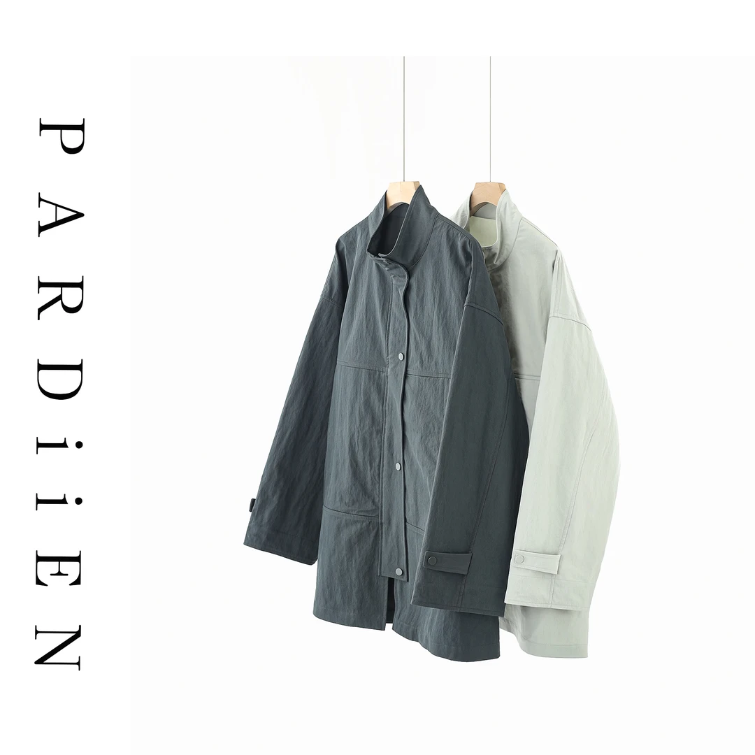 【北总严选】帕迪恩气质立领中长款风衣外套X5025