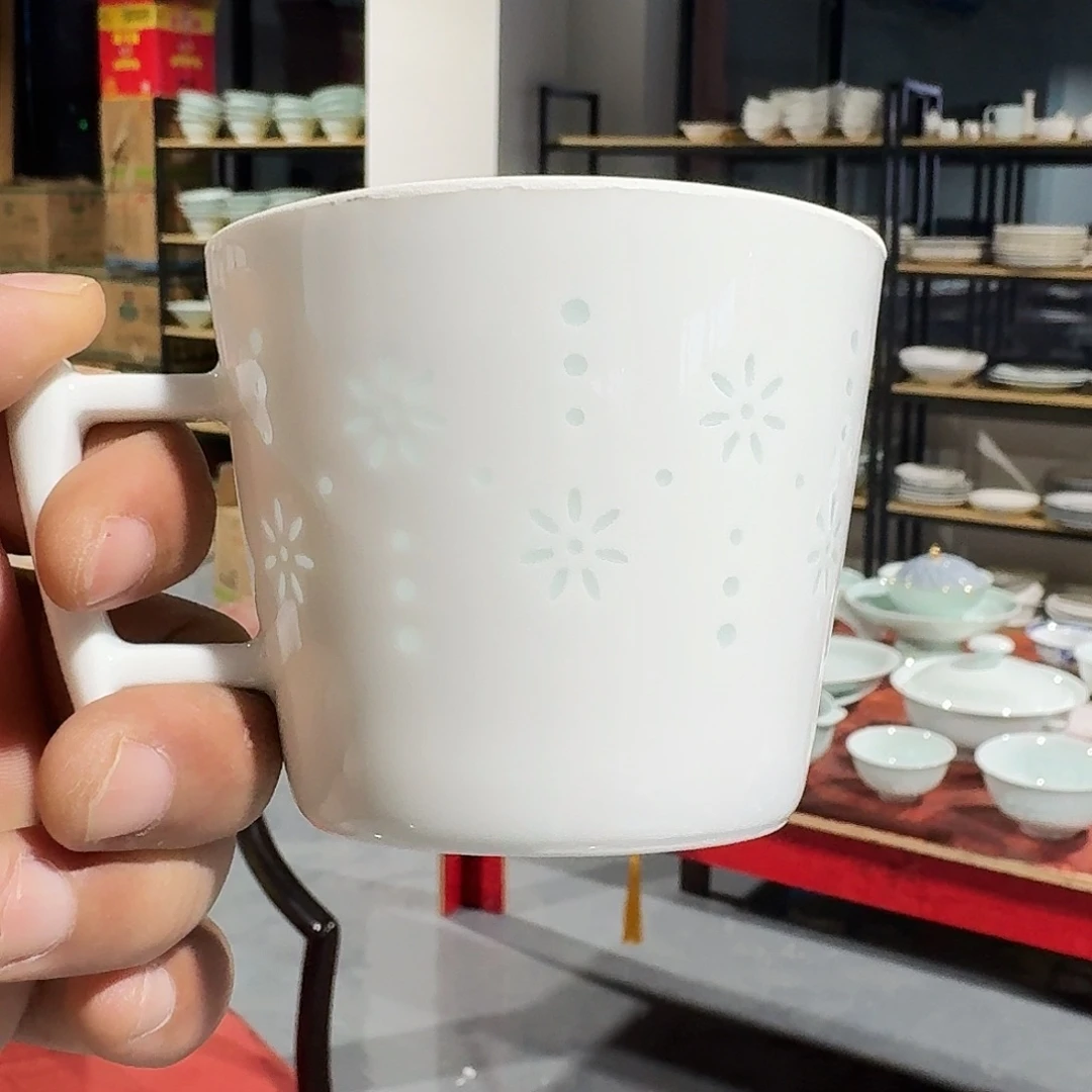 杯景德镇陶瓷微瑕玲珑杯2个