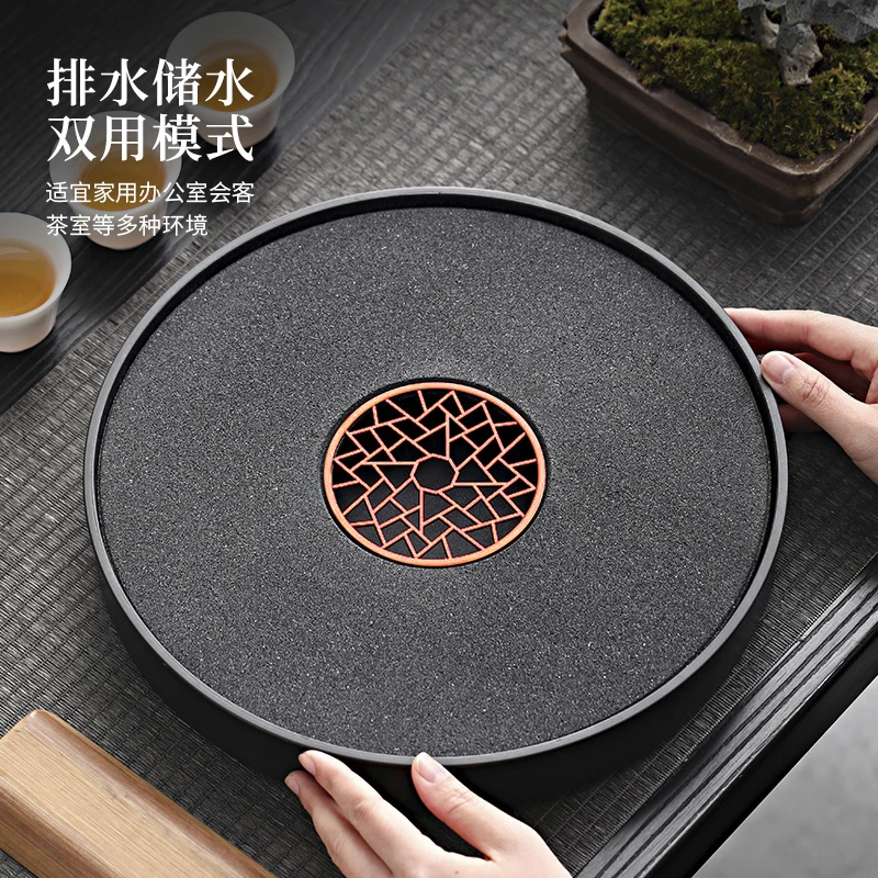 崇质吸水干泡台陶瓷小型干泡盘家用创意简约茶托盘泡茶盘家用茶盘