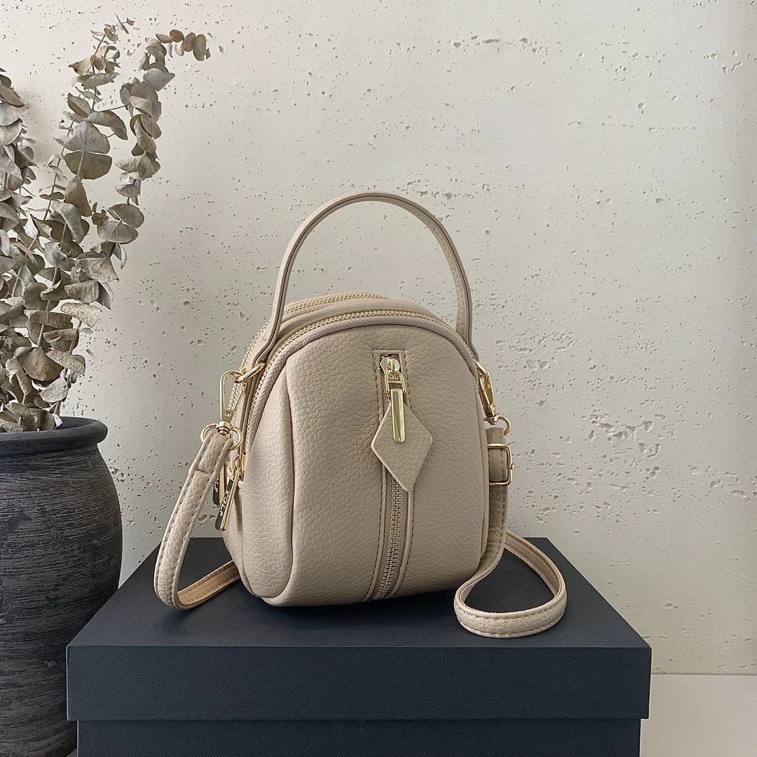 618夏季真皮贝壳包竖款手机包洋气女士斜挎包单肩简约百搭休闲包