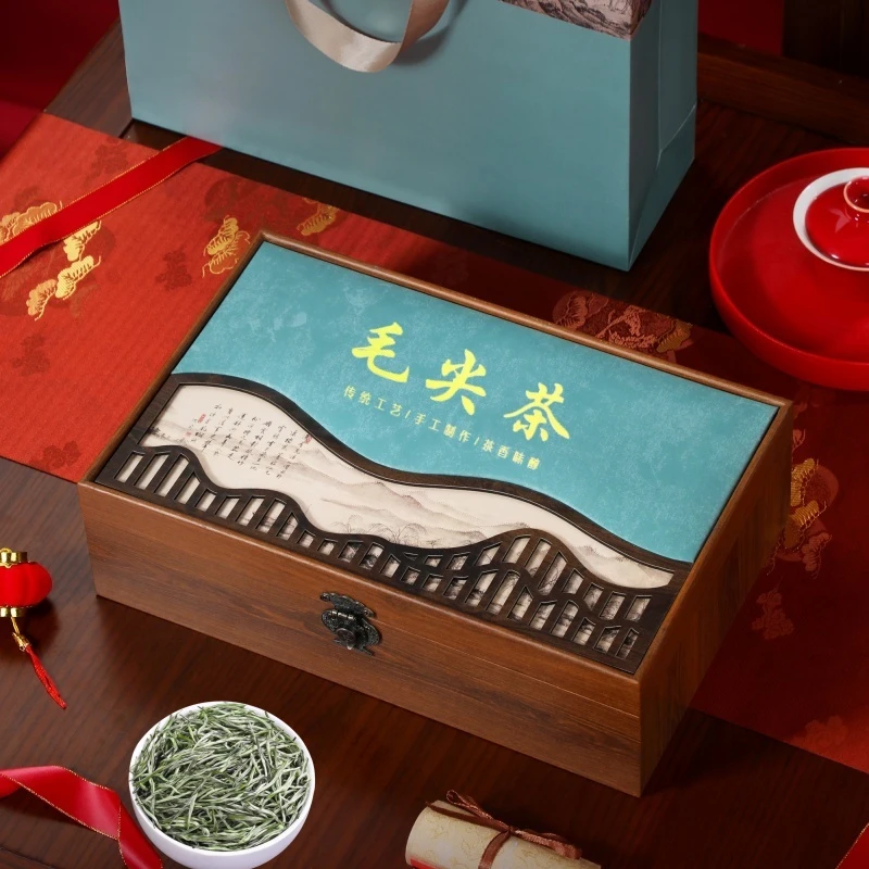 明前绿茶毛尖礼盒装节日送礼茶叶绿茶春茶口粮茶新茶手工茶送人