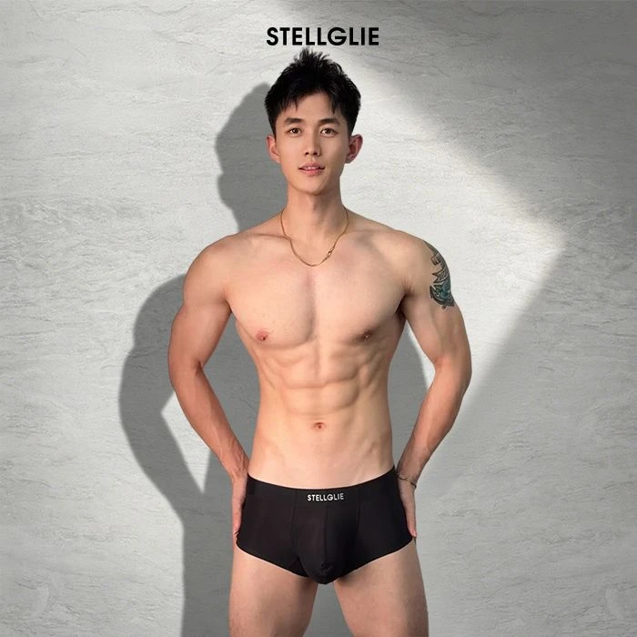 stellglie轻奢无痕速干冰丝经典性感螺纹单层囊袋男士内裤小平角