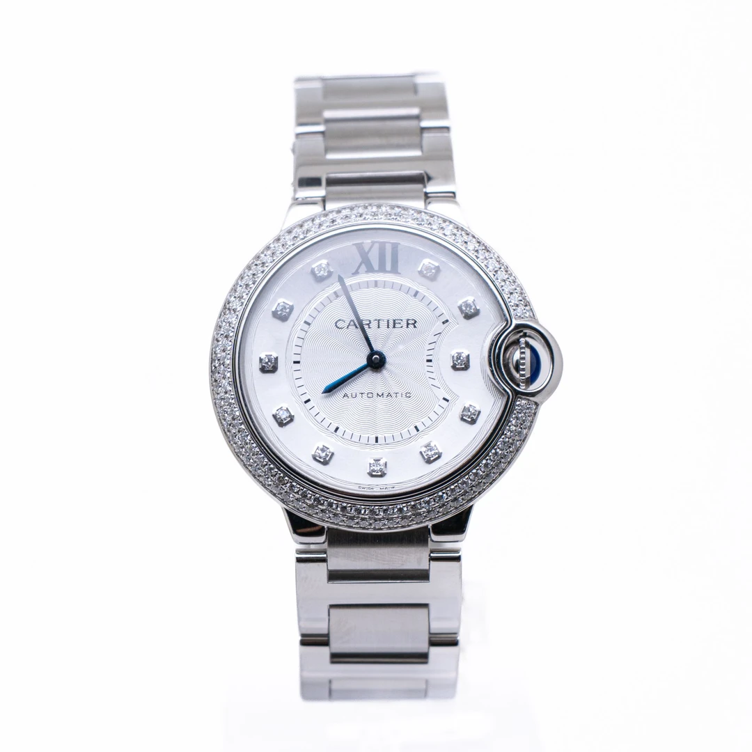 99新 Cartier/卡地亚 蓝气球WE902075 36后钻 钻刻 机械表 单表